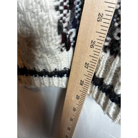Otavalo Native American Wool L Hand Made in Ecuador Cardigan Chunky Knit - Picture 8 of 8